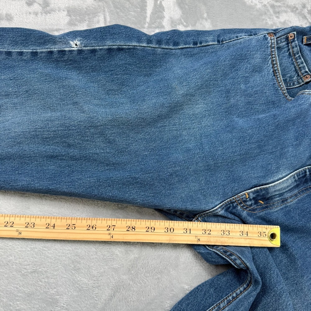 Levis 505 Jeans Mens 36x32 Blue Regular Fit Straight Leg Denim Made in USA - Picture 15 of 16